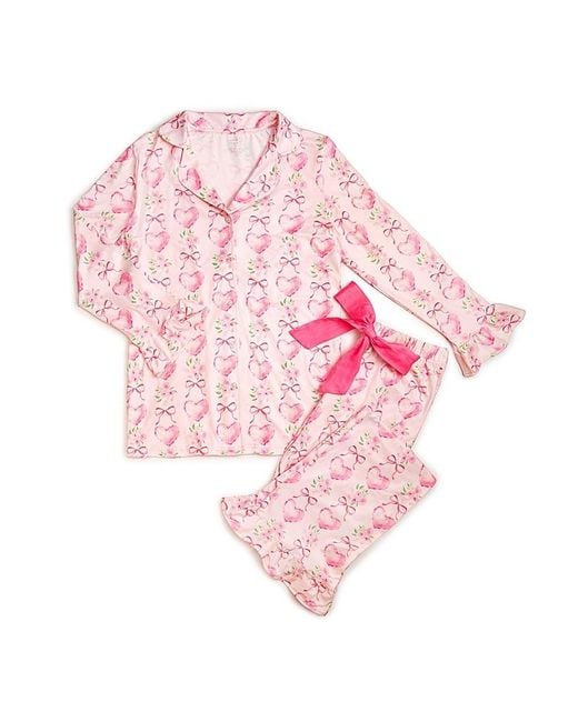 Sweet Wink Women's Pink Heart Floral Trellis Valentine's Day Lounge Set