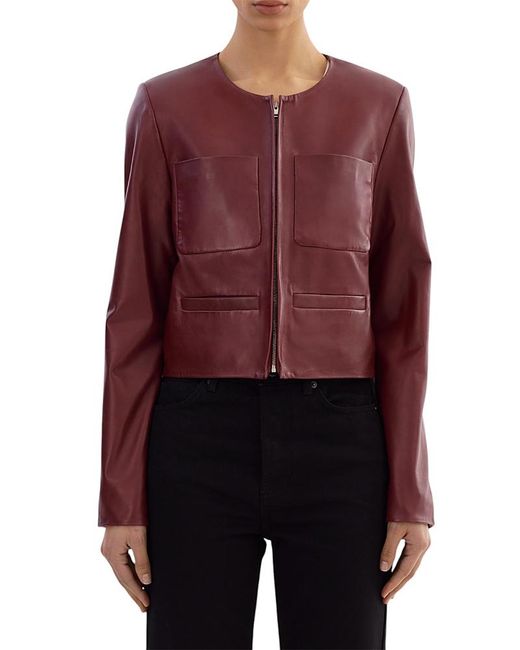 Lamarque Red Linette Leather Jacket