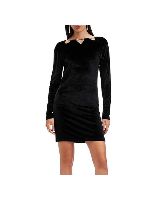 AllSaints Women's Black Regina Velvet Mini Dress