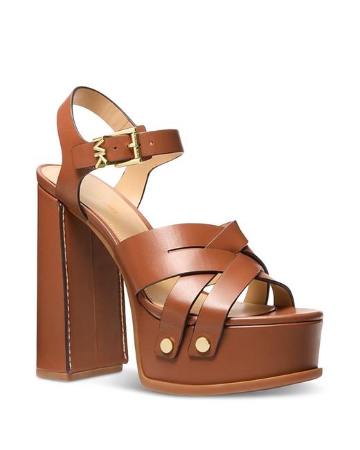 Michael Kors Brown Nora Platform Sandals