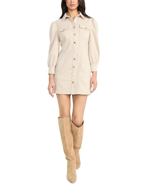 The Good Journey Natural Button Front Shirt Dress