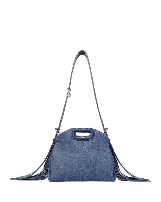 Maje Blue Miss M Mini Denim Bag