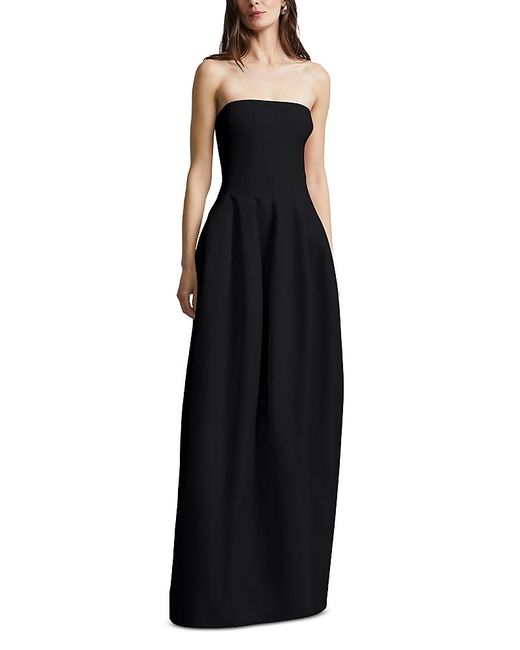 BCBGMAXAZRIA Black Solid Structured Gown