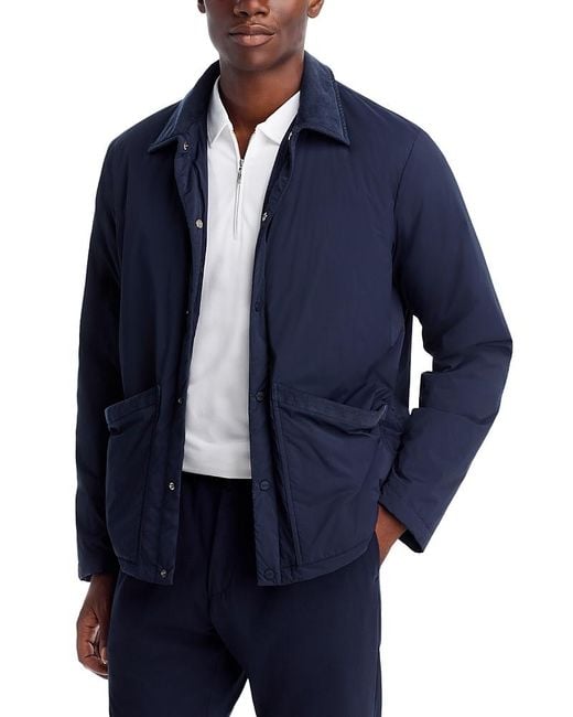Herno Blue Light Stretch Nylon & Light Cord Patch Pocket Jacket for men