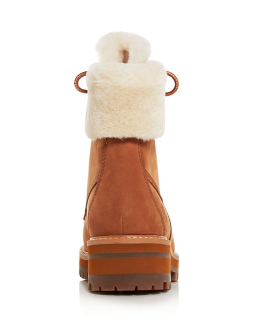 timberland women's courmayeur valley round toe suede & shearling boots