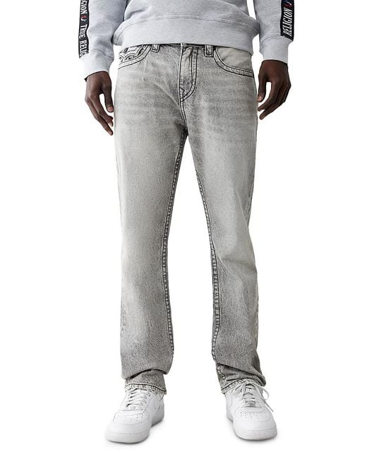 True Religion Mens Grey Acid Wash Jeans True Religion Ricky
