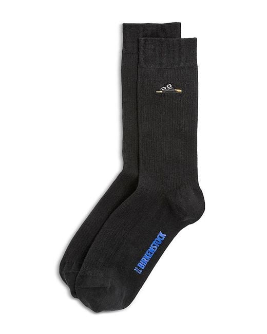 Birkenstock Black Ribbed Crew Socks