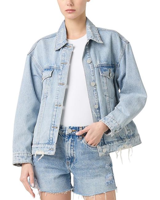 Blank NYC Blue Distressed Denim Jacket