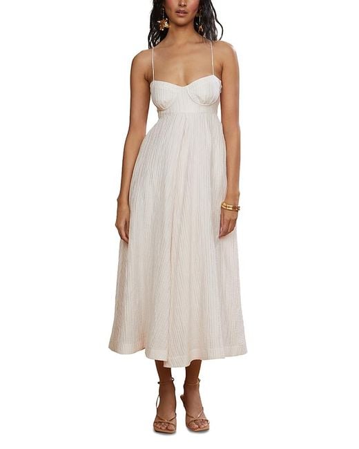 AMUR White Jill Midi Dress