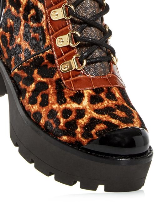 khloe leather and logo combat boot