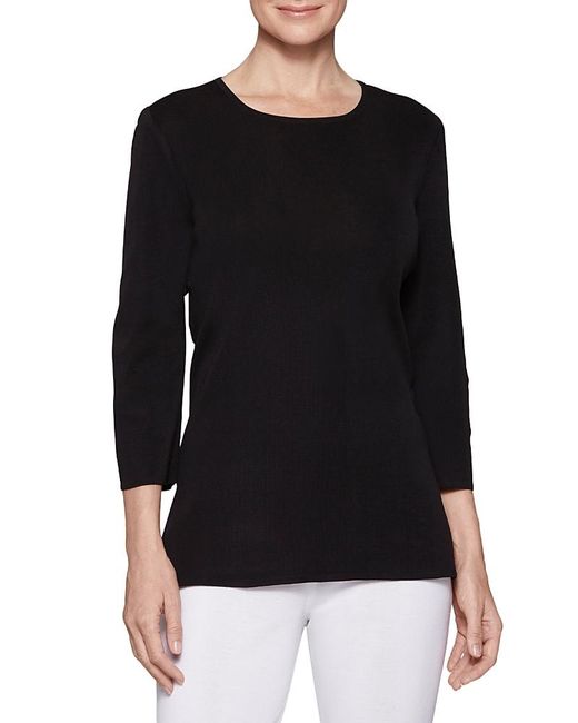 Misook Black Round Neck Tunic