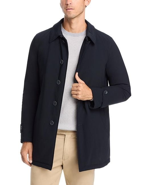 Herno Blue Bi Stretch Car Coat for men