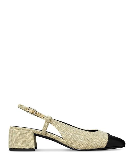 Tory Burch Metallic Cap Toe Slingback Pumps