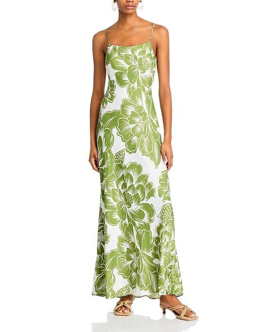Farm Rio Green Chita Woodcut Maxi Dress