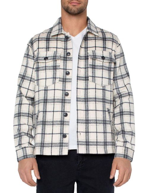 Liverpool Los Angeles Plaid Shirt Jacket in Gray for Men Lyst