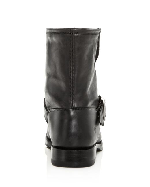 womens black leather moto boots