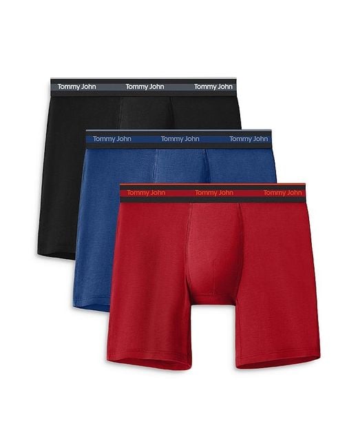 Tommy John Red Comfort Micro Essentials 6 Boxer Briefs, Pack Of 3 for men