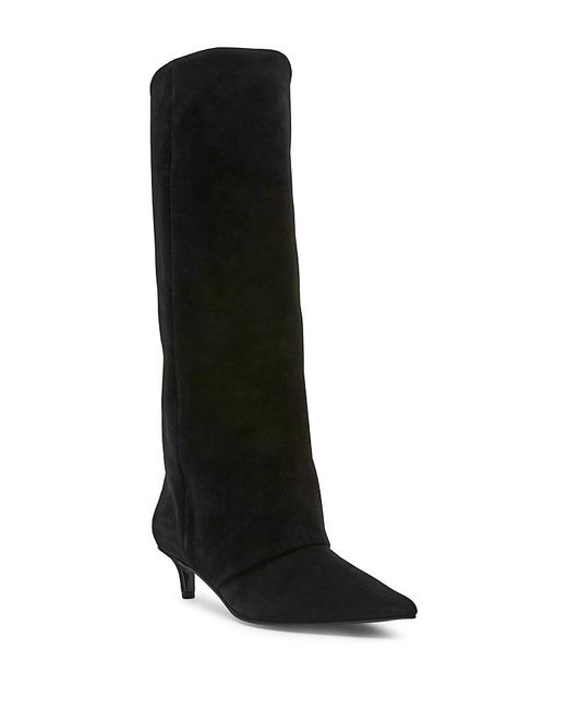 Steve Madden Black Luca Suede Tall Boots