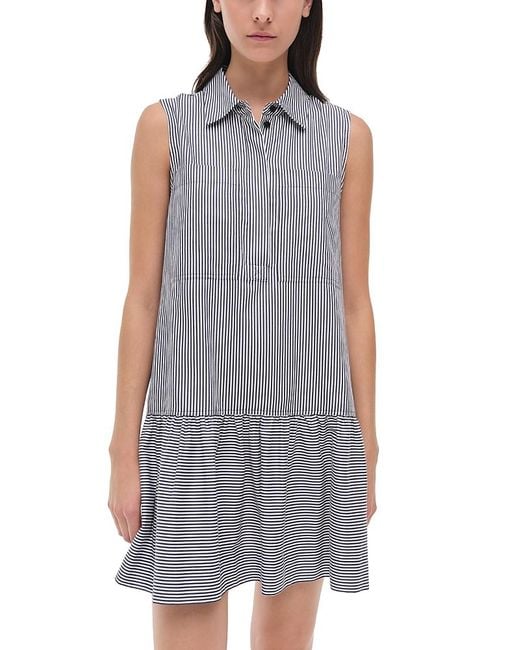 Jonathan Simkhai Gray Candace Poplin Sleeveless Shift Dress