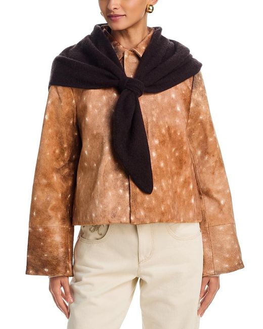 Aqua Brown Brushed Cashmere Triangle Wrap