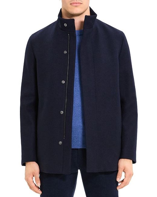 ジャケット・アウター 23AW Theory Wool Melton Clarence NR W A Theory Clarence Wool Melton Coat in Blue for Men | Lyst