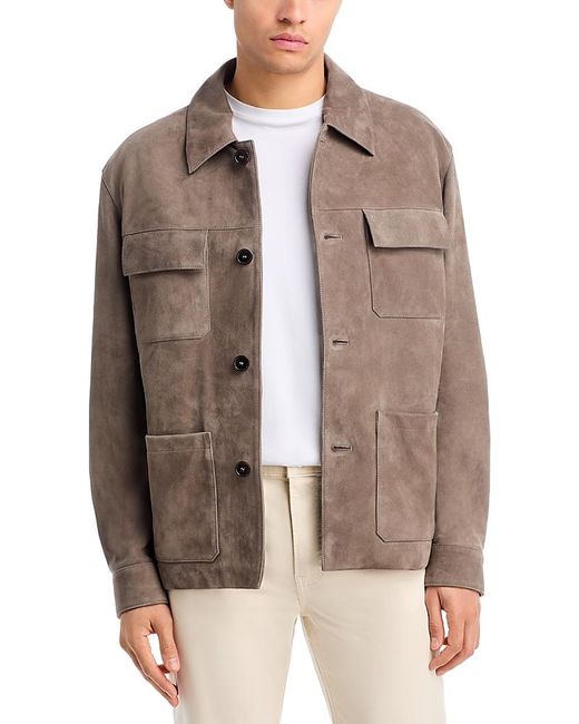 FRAME Brown Suede Chore Jacket for men