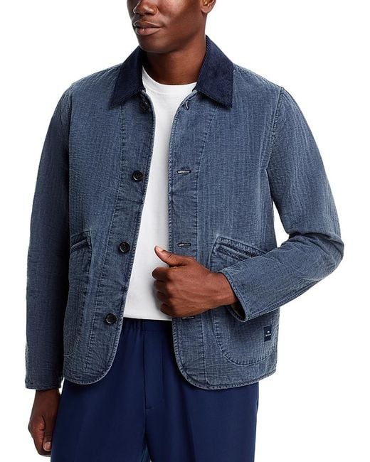 Paul Smith Blue Removable Collar Jacket for men