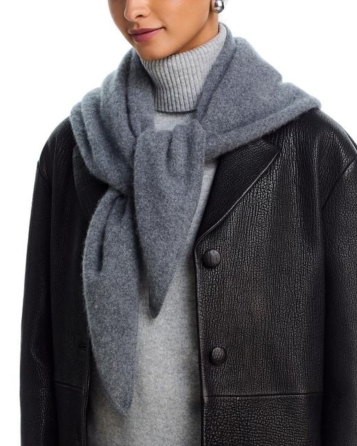 Aqua Black Brushed Cashmere Triangle Wrap