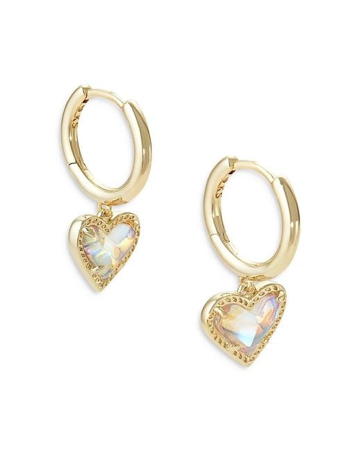 Kendra Scott Metallic Ari Heart Drop Huggie Hoop Earrings