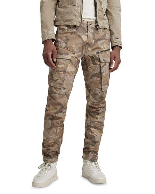 GStar RAW Cotton G Star Raw Rovic Tapered Fit Camo Cargo Pants in