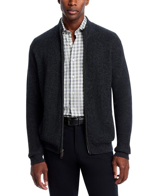 Peter Millar Blue Crescent Zip Front Sweater for men