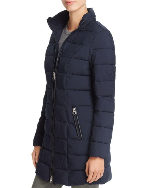 Laundry by Shelli Segal Faux Fur Trim Hooded Puffer Coat in Navy (Blue ...