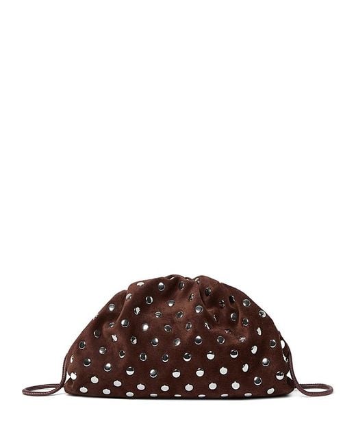 Loeffler Randall Brown Bailey Pleated Suede Clutch