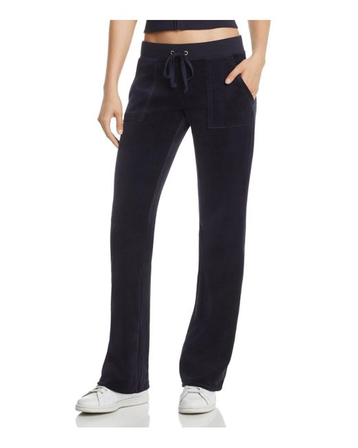 Juicy Couture Del Rey Ii Velour Track Pants in Blue | Lyst