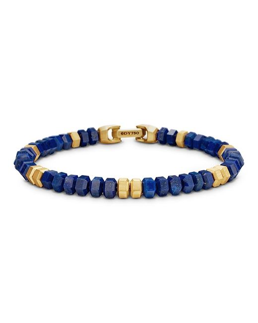 David Yurman Blue 18K Spiritual Beads Lapis Lazuli Bead Bracelet for men