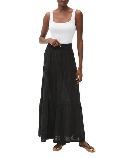 Michael Stars Cotton Sandy Tiered Maxi Skirt in Black | Lyst