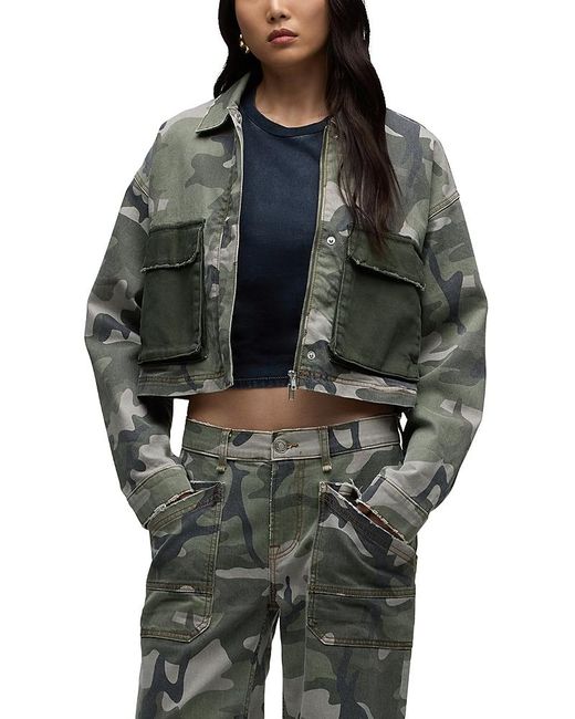 Hudson Gray Printed Cropped Chore Jacket
