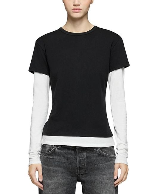 EB DENIM Black Rory Layered Tee