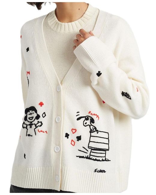 Chinti & Parker Natural Wool Cashmere Peanuts Poker Cardigan