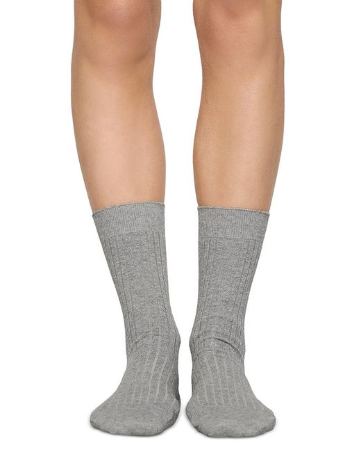 Eberjey White Essential Rib Socks