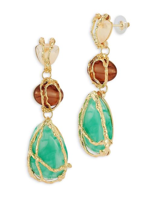 Aqua White Crystal Statement Earrings