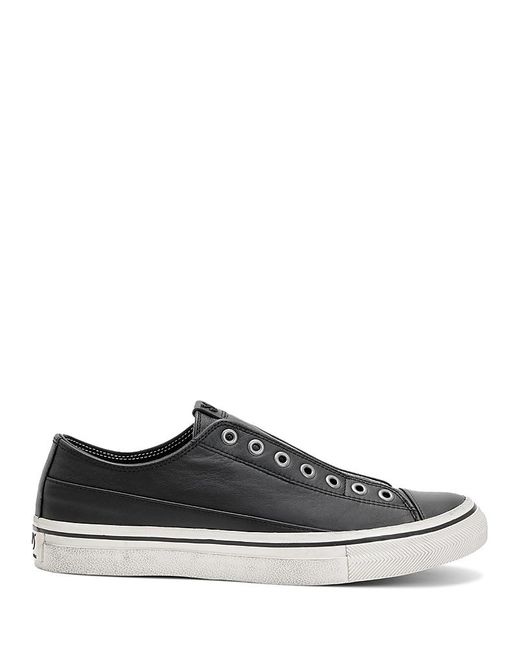 John Varvatos White Vulc Laceless Slip On Sneakers for men