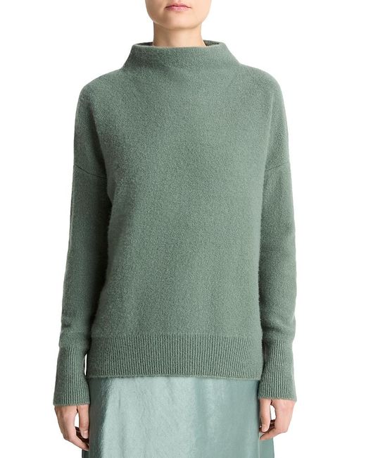 Vince Green Boiled Cashmere Funnel Neck Sweater