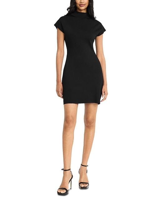 Donna Morgan Black High Neck Mini Dress