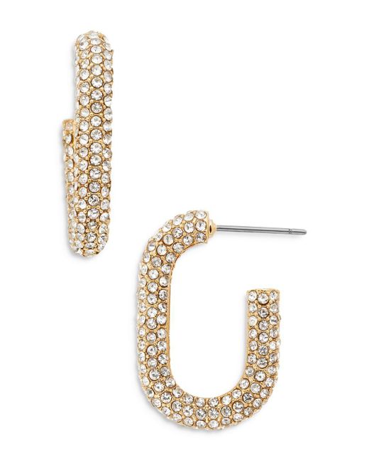 BaubleBar Sybil Pavé Oval Hoop Earrings In Gold Tone in Metallic Lyst