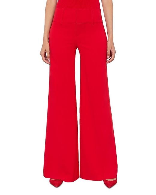 Alice + Olivia Red Wide Leg Pants