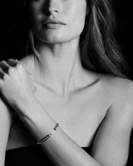 David Yurman Metallic Cable Classics Bracelet With Cultured Freshwater Pearls And 14K, 5Mm