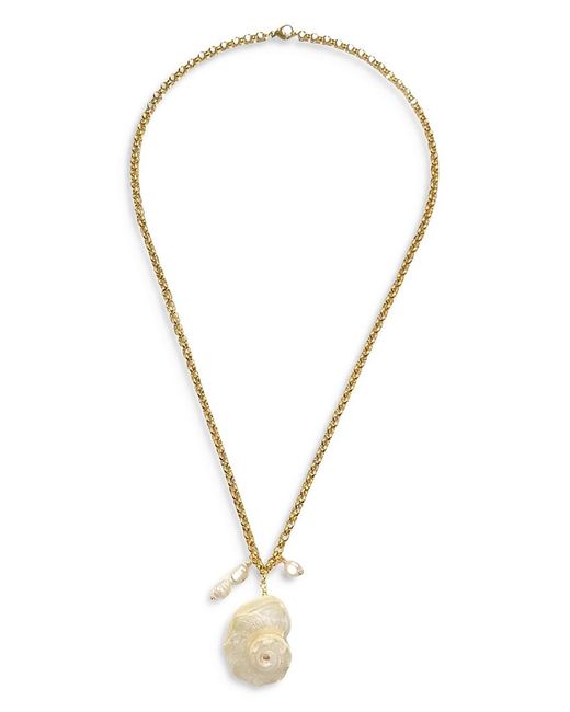 Aqua Metallic 8 Other Reasons Conch Pendant Necklace, 19-22