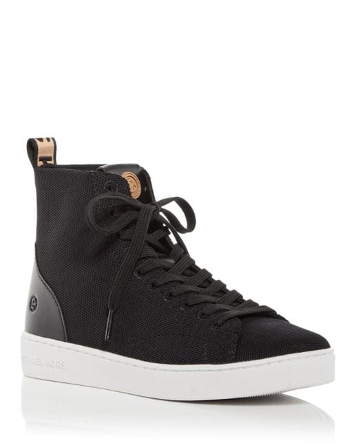 MICHAEL Michael Kors Edie Knit High Top Sneakers in Black | Lyst