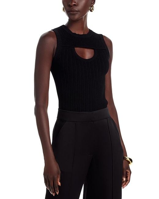 Ramy Brook Black Morgann Rib Knit Tank
